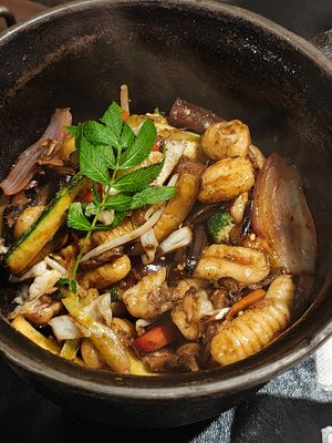 Ñoquis con portobellos at Guille Veggie in Buenos Aires