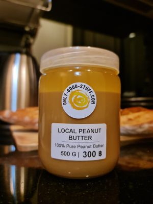 Selection of nut butters made in Thailand  #Veganuary at Only-Good-Stuff in Bangkok