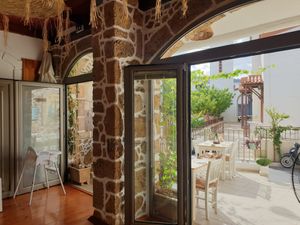 View of front terrace at Stonehouse in Crete