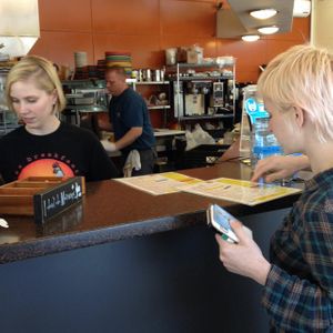 order at the counter they bring it to you at Doodles in Lexington