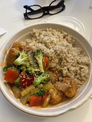 Orange chicken  at Loving Hut in Reynoldsburg