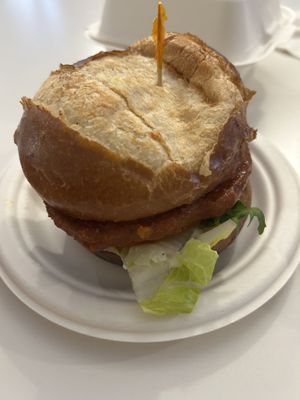 Buffalo chik’n sandwich   at Loving Hut in Reynoldsburg