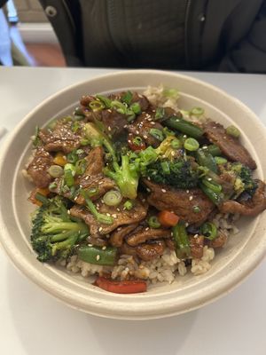 Peppered steak  at Loving Hut in Reynoldsburg
