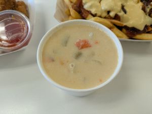 Potato & kale soup at Loving Hut in Reynoldsburg