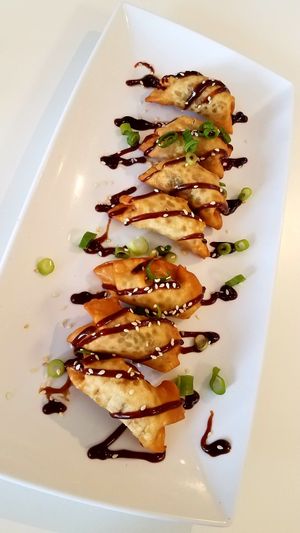 fried potstickers - tofu, cabbage, & onions at Loving Hut in Reynoldsburg