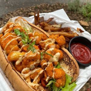 Buffalo Cauliflower Po Boy at The Smokin' Onion in Asheville