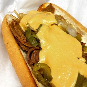 vegan "steaktan" cheesesteak w/cashew queso   at The Smokin' Onion in Asheville