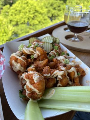 Buffalo cauliflower bites  at The Smokin' Onion in Asheville
