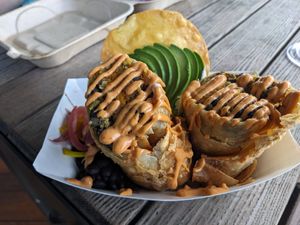 Chimichanga (a special) at The Smokin' Onion in Asheville