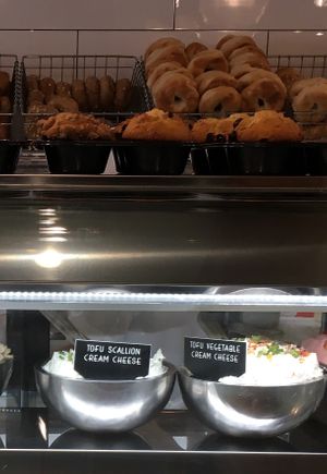 Tofu cream cheeses at Finns Bagels in New York City