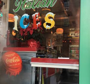 View inside pizza parlor at Vito's Slices and Ices in New York City
