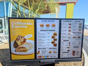 Drive thru menu at Plant Power Fast Food - Craig Rd in Las Vegas