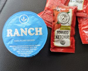 Vegan ranch and organic ketchup at Plant Power Fast Food - Craig Rd in Las Vegas