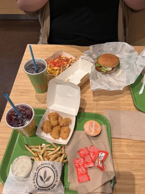 Chicken burger, iconic fries, kids nuggets and fries.  at Plant Power Fast Food - Craig Rd in Las Vegas