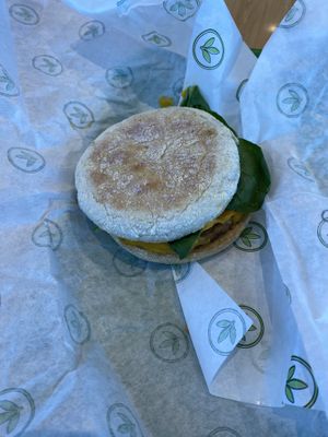 Sausage and cheese sandwich  at Plant Power Fast Food - Craig Rd in Las Vegas