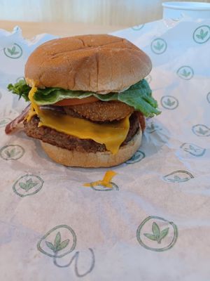 Western Bacon Cheeseburger at Plant Power Fast Food - Craig Rd in Las Vegas