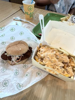 Hot Nashville wasn’t that hot or spicey at all but still good   at Plant Power Fast Food - Craig Rd in Las Vegas