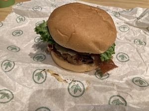 Pepperjack bacon burger  at Plant Power Fast Food - Craig Rd in Las Vegas