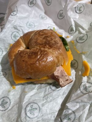 Bacon, egg and cheese croissant   at Plant Power Fast Food - Craig Rd in Las Vegas