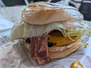 Bacon cheeseburger at Plant Power Fast Food - Craig Rd in Las Vegas