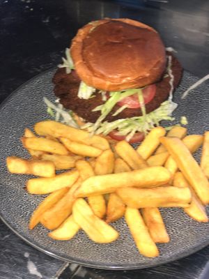 Vegetarian burger (falafel) at Nazar in Hastings