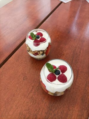 Wild Berry Fruit Parfait at Bruncheria Fresh Food & Smoothies in Tavira