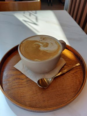 Vanilla bean latte at Warm Harue - 따뜻한하루에 in Seoul