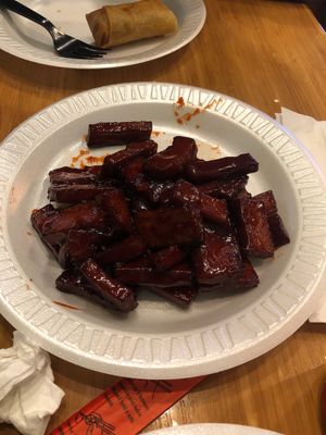 vegan bbq spare ribs at Black Bamboo in West Hartford