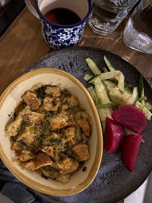 Leek bake  at Black Leaf in Manchester