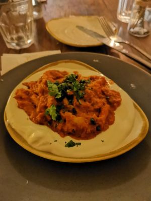 Pan fried oyster mushrooms at Black Leaf in Manchester