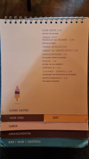 Menu at Kasteelhoeve in Geldrop