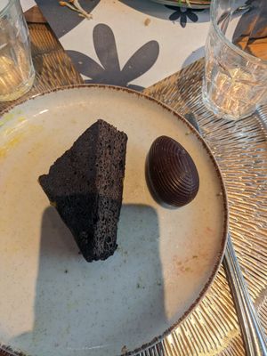 Dark chocolate eater egg at Kasteelhoeve in Geldrop
