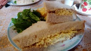 Vegan cheese and chutney doorstep sandwiches at The Blitz Tearoom in Weston-super-mare