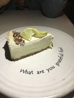 Key lime pie at Cafe Gratitude- Larchmont in Hollywood