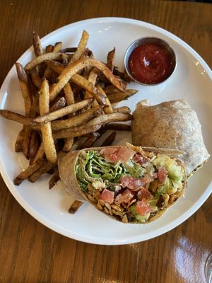 Tempeh coconut bacon wrap at Cafe Gratitude- Larchmont in Hollywood