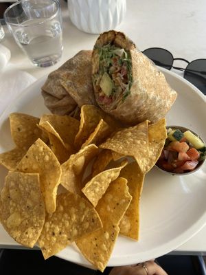 Tempeh ceasar wrap  at Cafe Gratitude- Larchmont in Hollywood