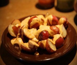 Vegan cheesy potatoes at Cafe Gratitude- Larchmont in Hollywood