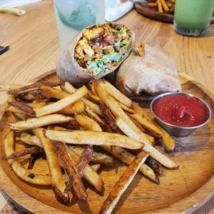 Blackened tempeh wrap at Cafe Gratitude- Larchmont in Hollywood
