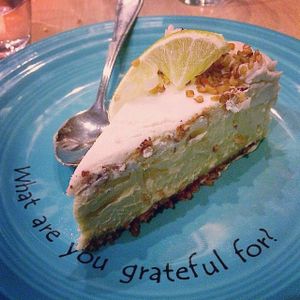 Key lime pie at Cafe Gratitude- Larchmont in Hollywood