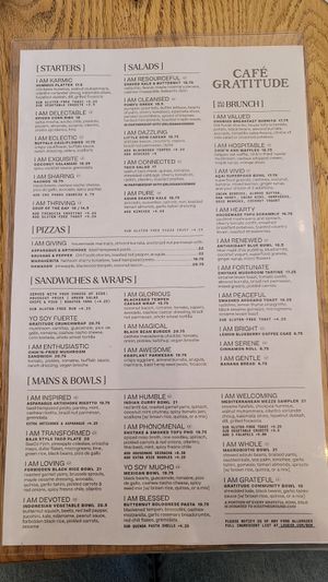  at Cafe Gratitude- Larchmont in Hollywood