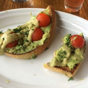cafe gratitude smashed avocado on toast at Cafe Gratitude- Larchmont in Hollywood