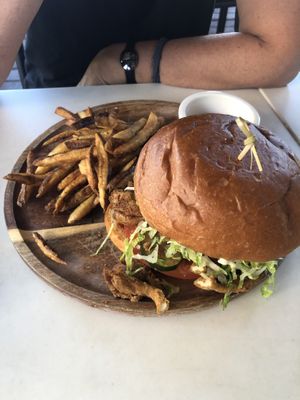 Mushroom burger  at Cafe Gratitude- Larchmont in Hollywood