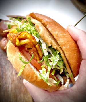 Lions mane, breakfast sandwich 🥪 what ? 🤤  at Cafe Gratitude- Larchmont in Hollywood