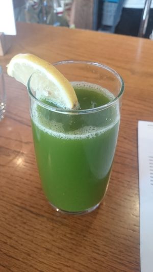 Green juice at Cafe Gratitude- Larchmont in Hollywood
