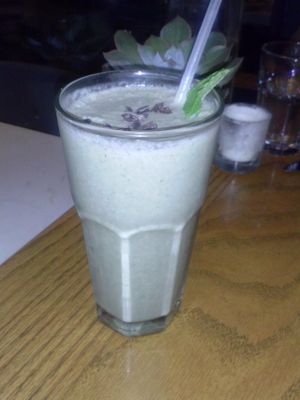 'I Am Cool' mint shake at Cafe Gratitude- Larchmont in Hollywood