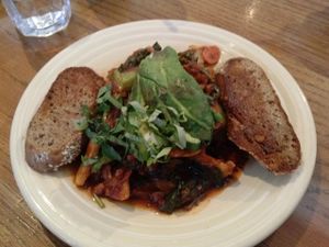 tempeh scramble at Cafe Gratitude- Larchmont in Hollywood