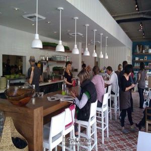Interior, counter. at Cafe Gratitude- Larchmont in Hollywood