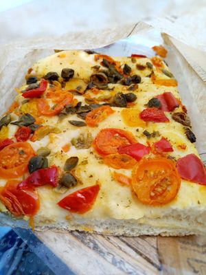 Vegan Focaccia bread at Backstube Bergen in Bergen