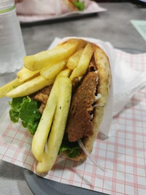 Vegan gyros at Gyros House in Kalampaka
