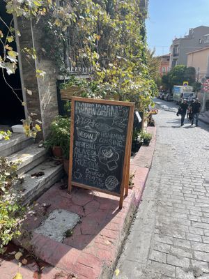 Outside  at Roka Cafe in Istanbul
